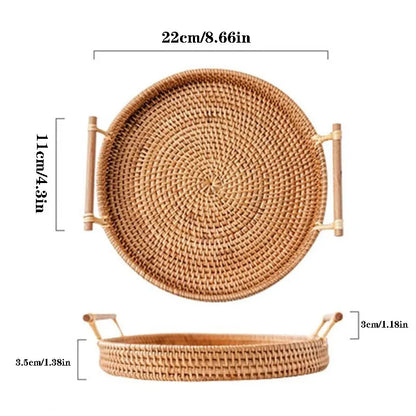 Assiette à pain de petit déjeuner de forme ronde avec poignée