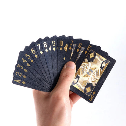 Black Gold Poker Card Set - Waterproof Playing Cards Magic Packaging Board Game