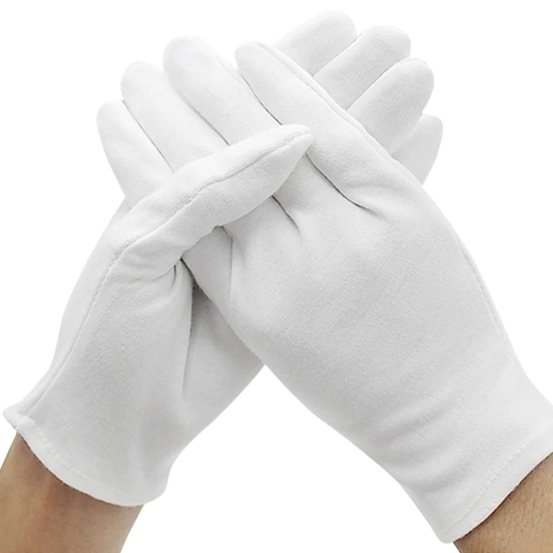 Full-Finger White Cotton Gloves – Etiquette Gloves