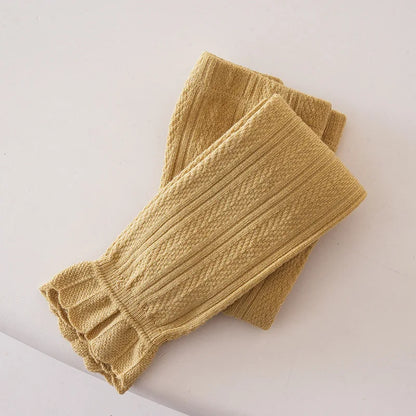 Leggings chauds en coton pour filles - Motif floral en dentelle 