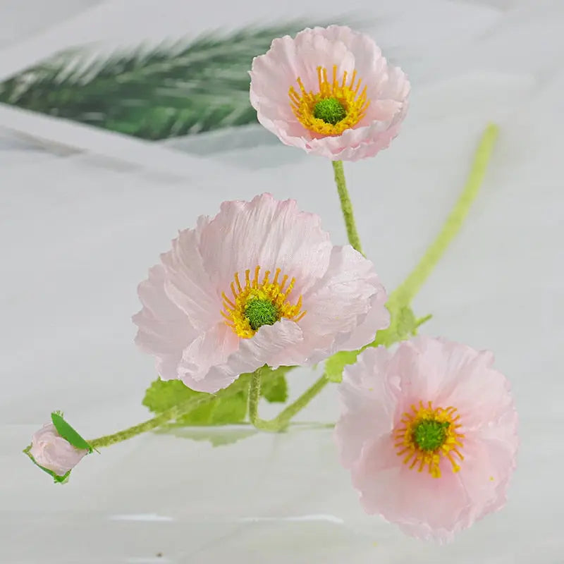 Poppy Silk Flowers - Long Stem for Home