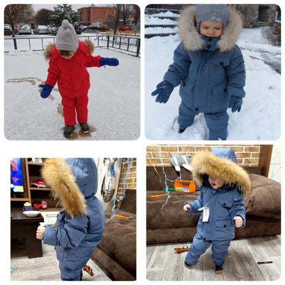 Real Fur Hooded Baby Winter Set