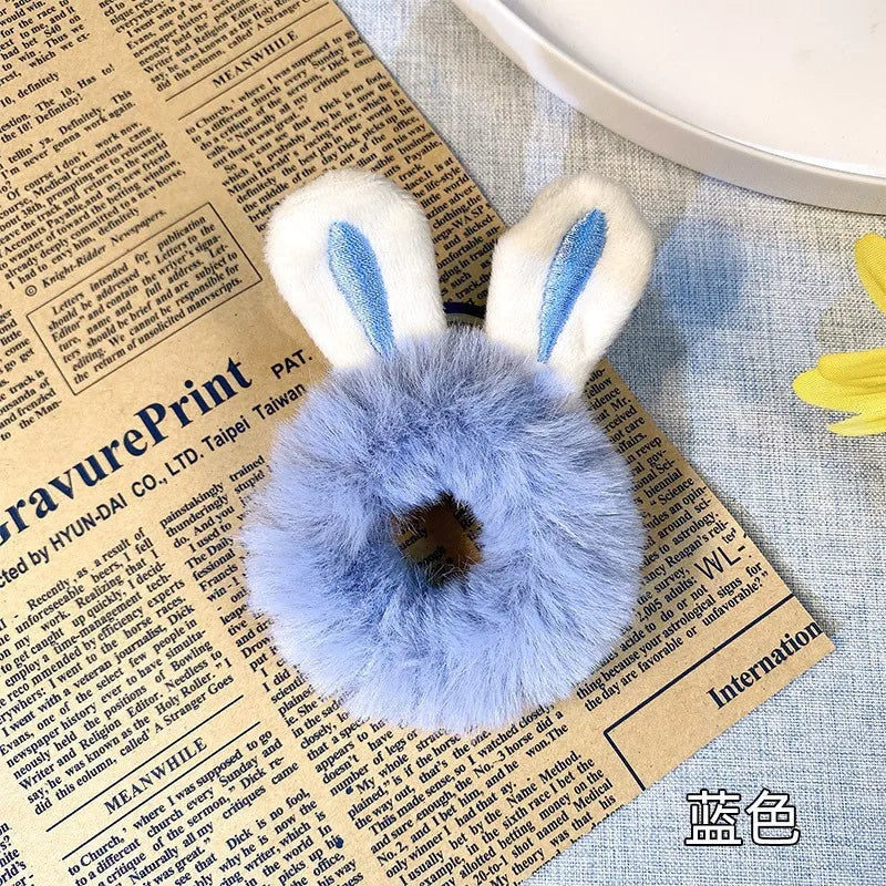 Cute Faux Fur Bear Scrunchie - Elastic Hair Tie