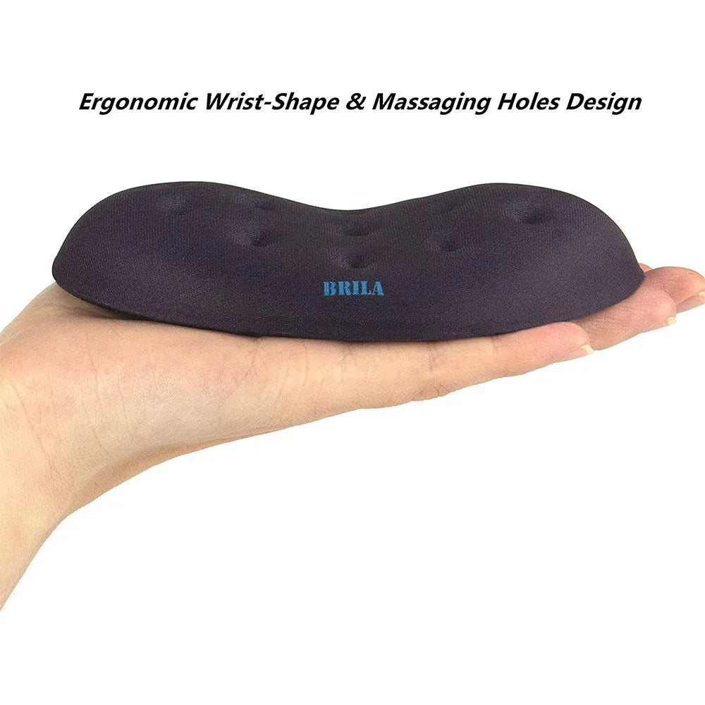 Ergonomic Memory Foam Mouse Wrist Rest Pad - Non-Slip Support Cushion with Massaging Holes