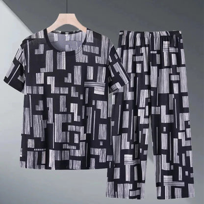 2PCS Women Summer Half Sleeve Blouse Tracksuit