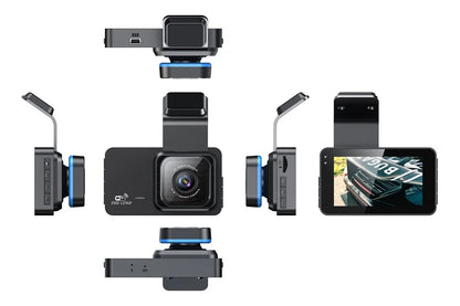 Caméra de tableau de bord avec caméra de stationnement DVR à double canal et vision nocturne, capteur G et WIFI