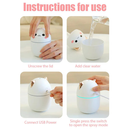 Mini Air Humidifier & Aroma Diffuser - Cool Mist Maker