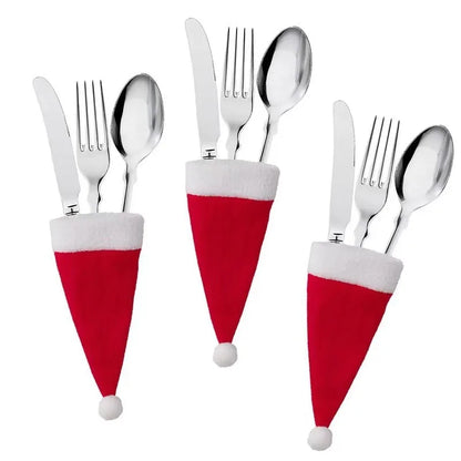 Merry Christmas Tableware Bag Holder & Cutlery Decor