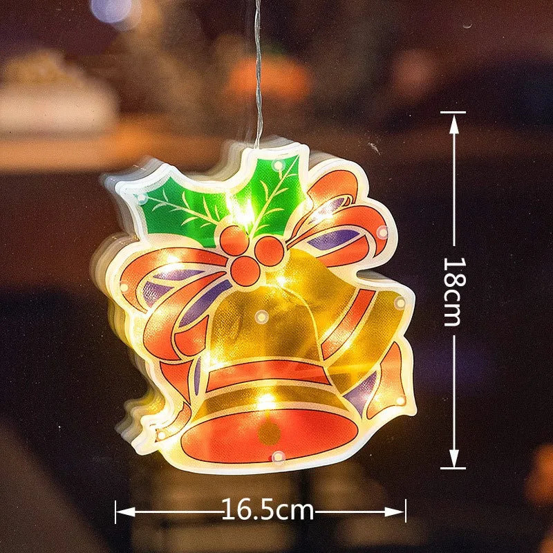 Lampe suspendue de fenêtre de Noël à LED avec ventouse