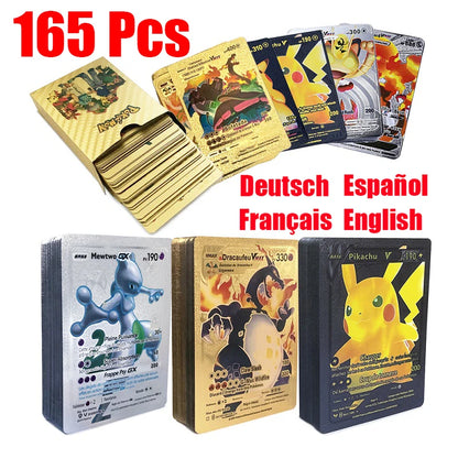 165 cartes Pokémon Gold Foil - VSTAR VMAX EX GX Charizard