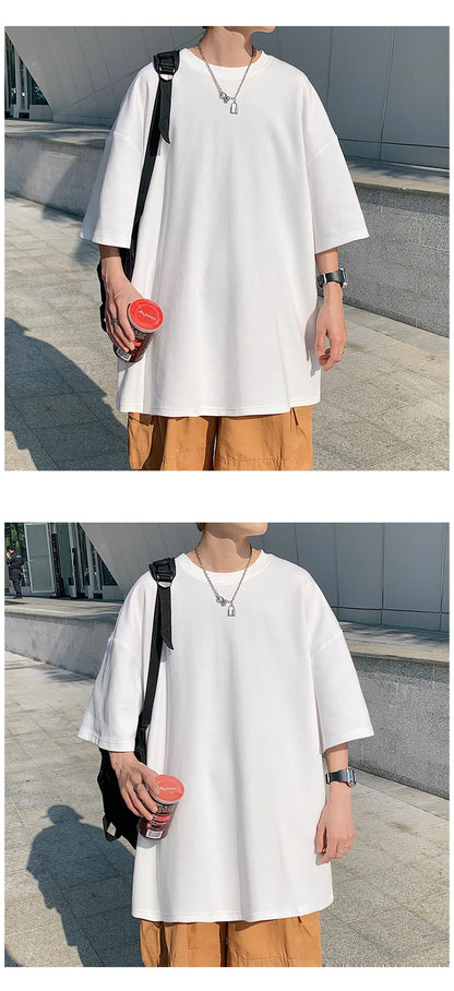 Men's Oversized Short Seleve Y2K Casual Cotton Tees