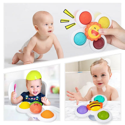 Cartoon Suction Cup Rattles Baby Bath Toys