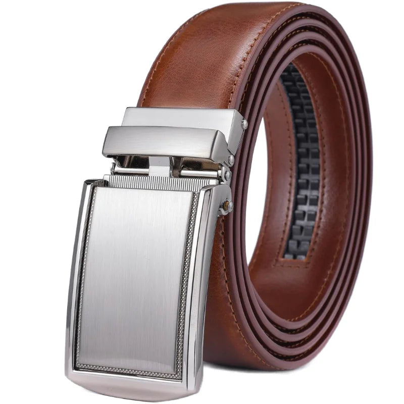 Ceinture à cliquet en cuir de 3,5 cm de large
