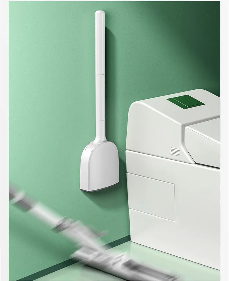 Brosse WC en silicone avec support mural