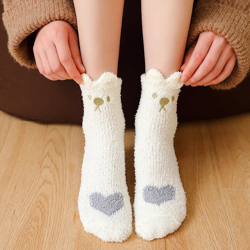 Women's Warm & Fuzzy Cartoon Animal Stocking Socks