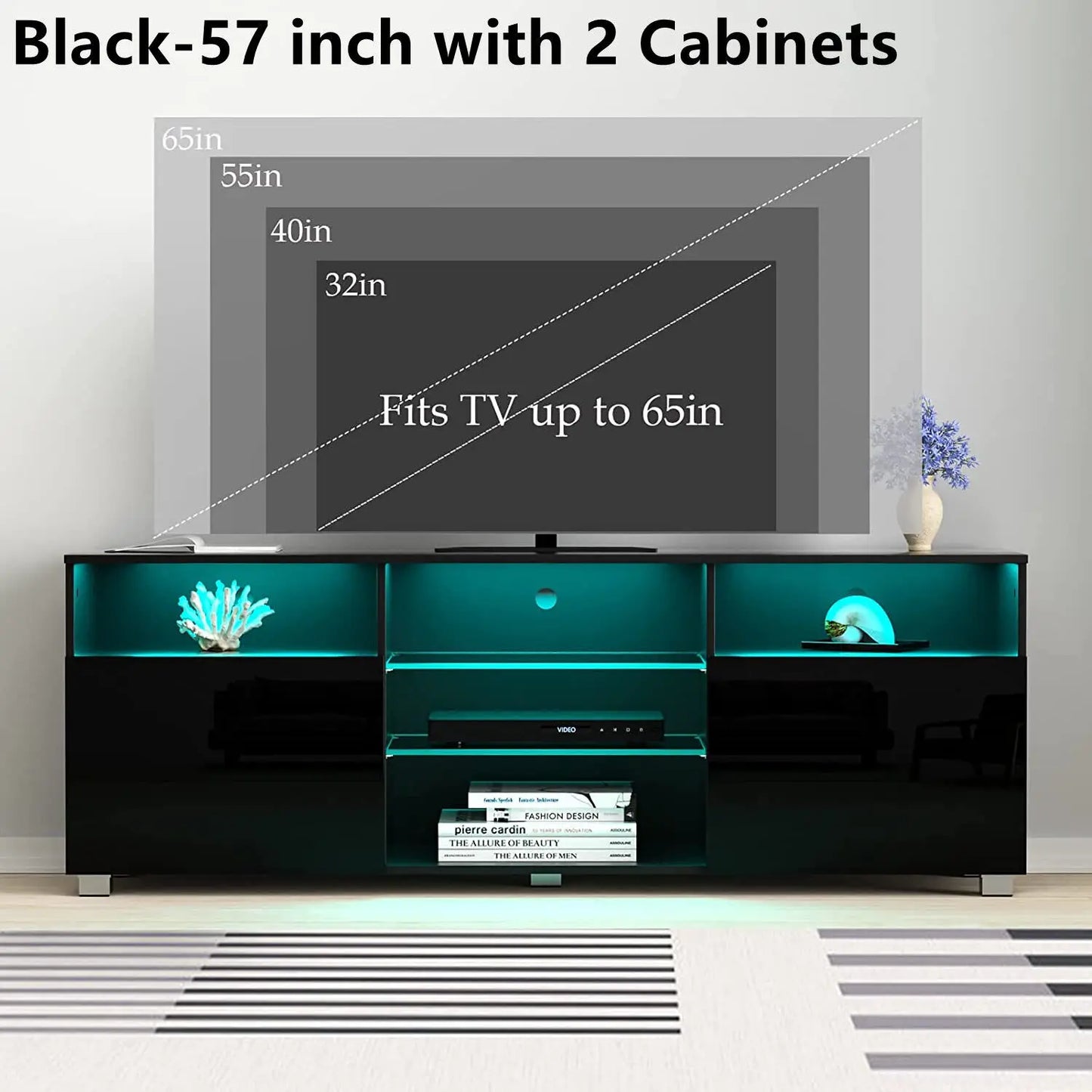 65-Inch TV Stand with LED Lights