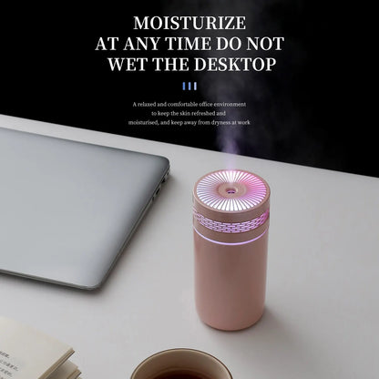 250ML Portable Car Air Humidifier - USB LED Essential Oil Diffuser