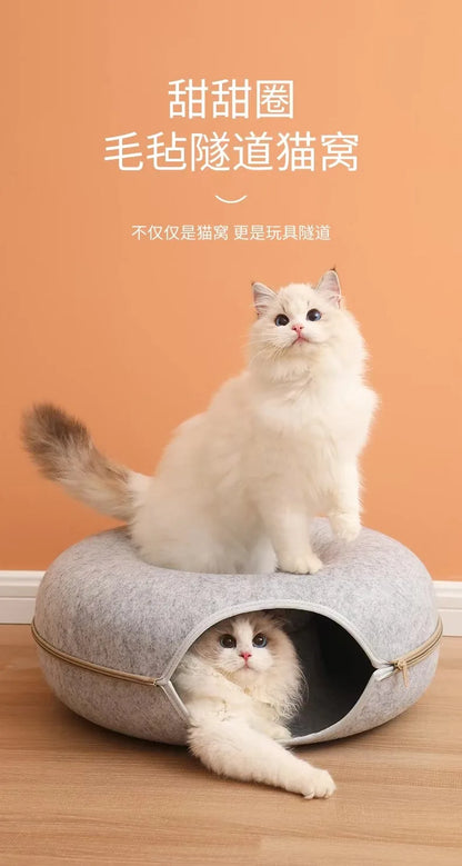 Interactive Cat Tunnel Bed - Kitty's Playful Paradise