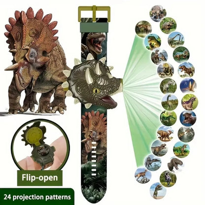 Montre électronique de projection de dinosaures 3D pour enfants