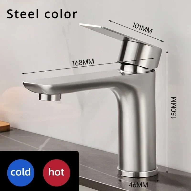 Stainless Steel Bathroom Hot/Cold Water Faucet