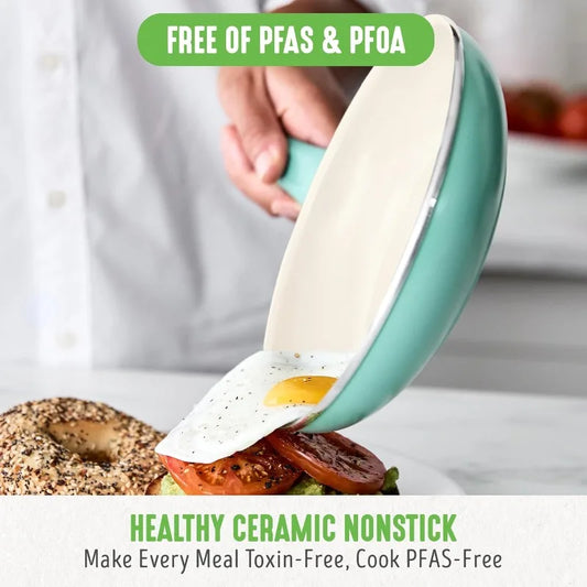 16-teiliges antihaftbeschichtetes Keramik-Kochgeschirrset