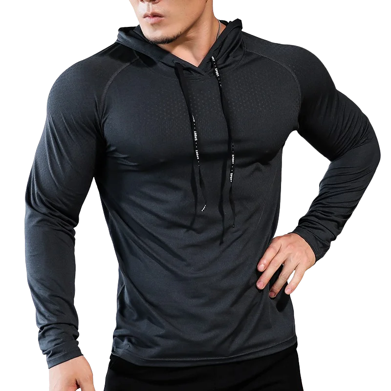 Men's Fitness Hoodie - Outdoor Workout Sweatshirt Tops