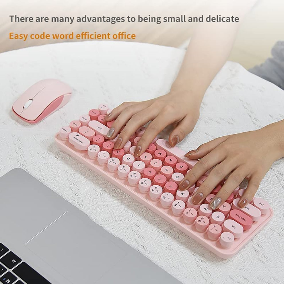 Mofii Pink Wireless Keyboard & Mouse Set