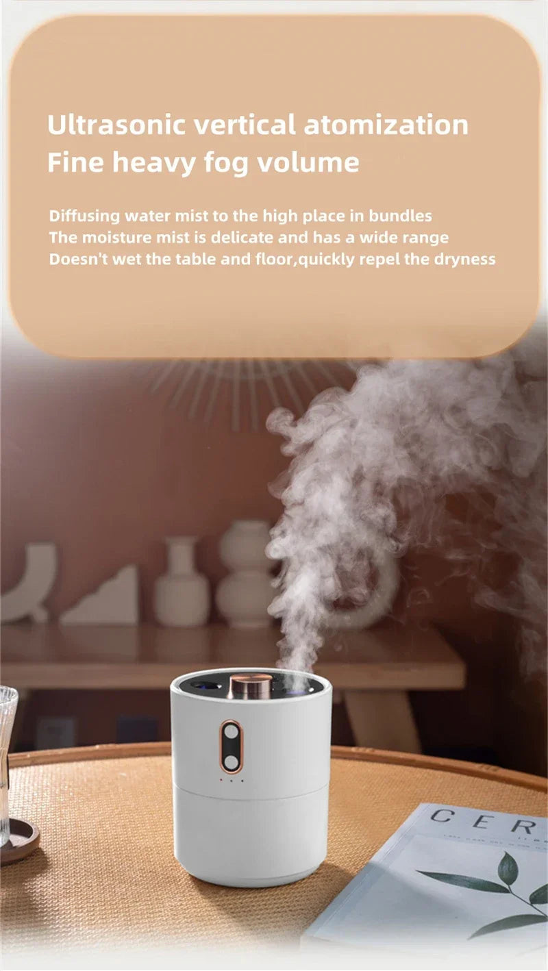 Elektrischer Ultraschall-Luftbefeuchter mit Doppeldüse und starkem Nebel, USB