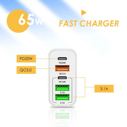 6-Port 65W Fast Charger for iPhone 14