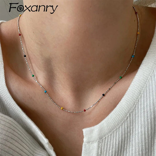 Collier à longue chaîne en cristal arc-en-ciel