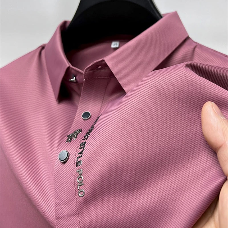 Polo haut de gamme respirant sans couture avec broderie