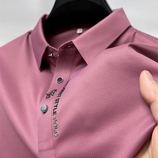 High-End Breathable Seamless Polo Shirt with Embroidery