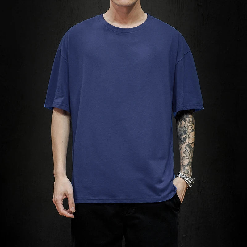 Solide Hip-Hop-Top-Kurzarm-T-Shirts für Herren