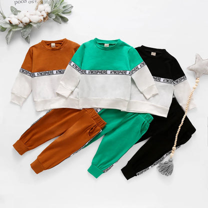 Ensemble 2 pièces haut à capuche et pantalon en coton pour bébé garçon