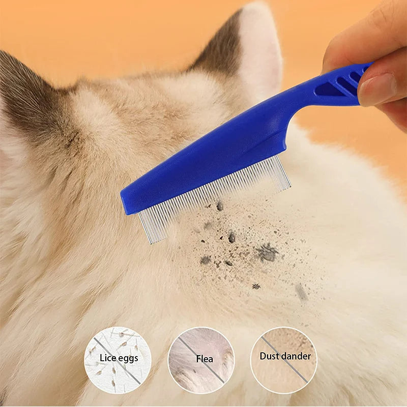 Pet Grooming Brush & Flea Comb Set