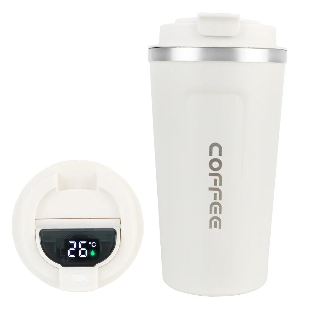 Tasse à café thermos en acier inoxydable 380/510 ml avec affichage de la température