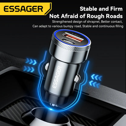Chargeur de voiture USB 54 W, charge rapide 5 A QC 3.0, SCP AFC, charge rapide USB Type C 30 W