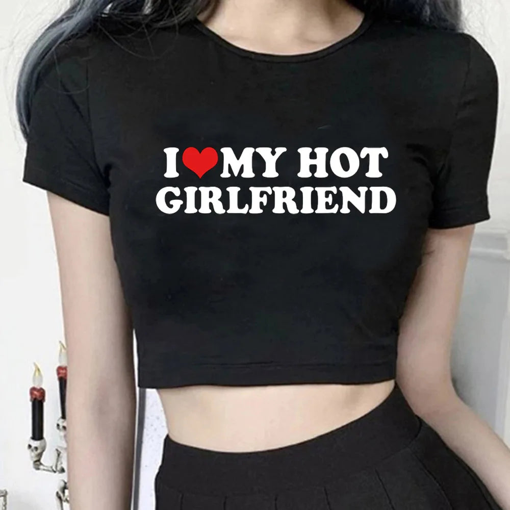 Letter Heart Print T Shirt