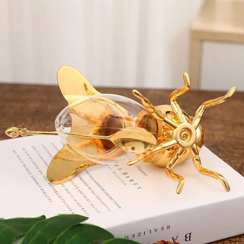 Elegant Bee Sculpted Sugar Bowl