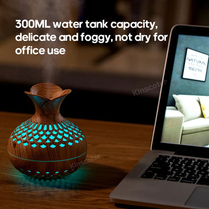 300ml Wood Grain USB Aroma Diffuser Humidifier