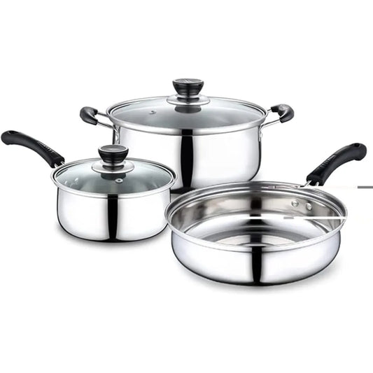 Batterie de cuisine en acier inoxydable avec couvercle
