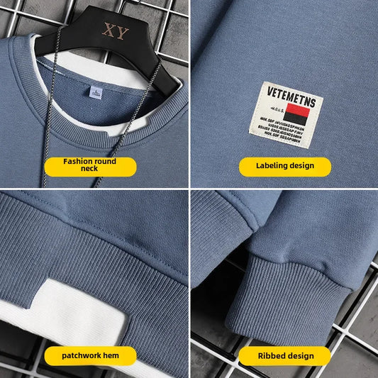 Frühlings-Freizeit-Sweatshirt mit O-Ausschnitt