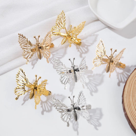 Goldener Schmetterlings-Haarnadel-Vintage-Charm