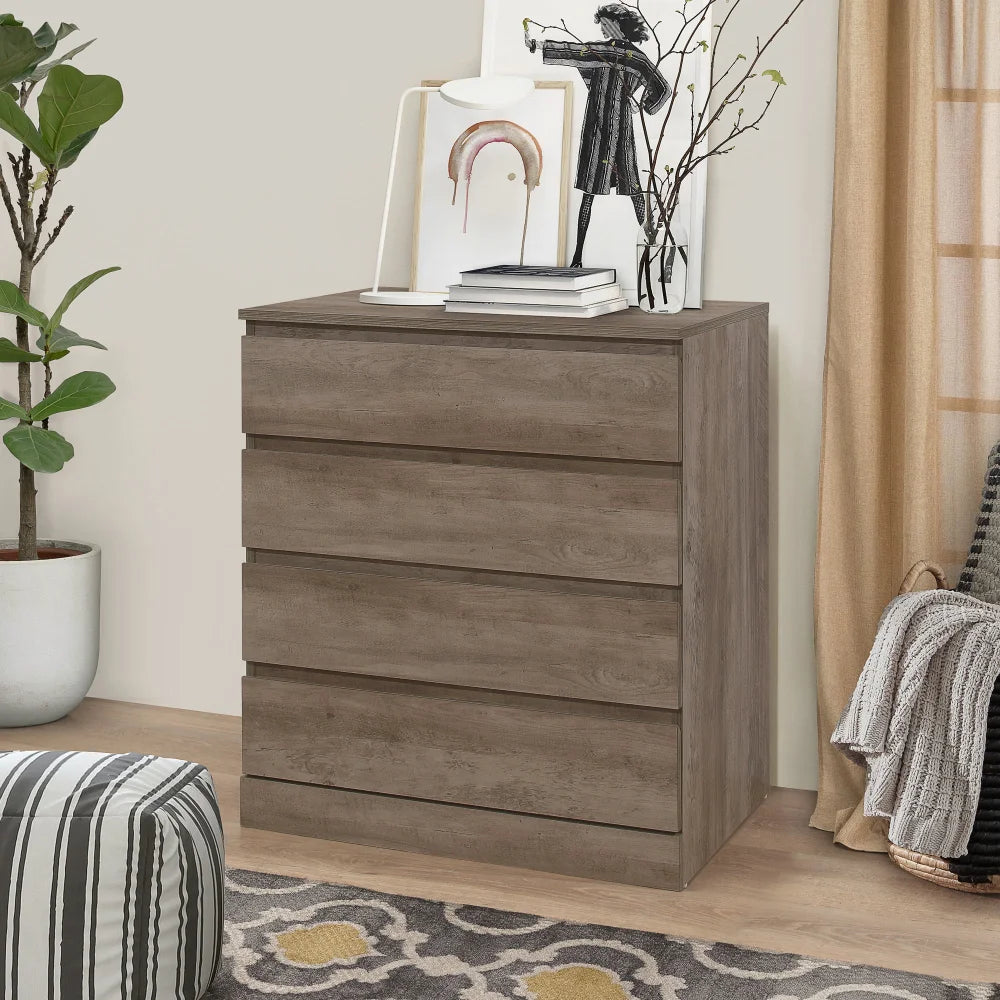 4-Drawer Dresser Gray Oak