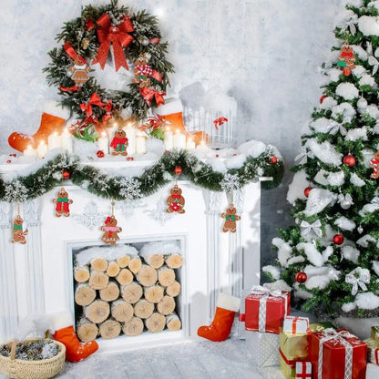 12 Assorted Plastic Gingerbread Man Ornaments for Tree Decor