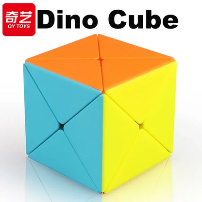 QiYi Dino Cube 3X3 Magic Speed ​​Cube - Jouet de puzzle professionnel sans autocollant pour enfants