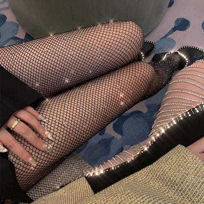 Summer Rhinestone Fishnet Tights - Shiny & Sexy