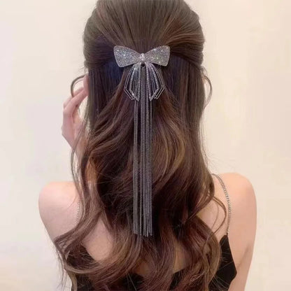 Chic Butterfly Pearl Tassel Hair Clip