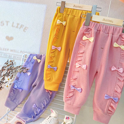 Spring Autumn Toddler Girls 2-Piece T-Shirt and Pants Set - Casual Kids Tracksuit