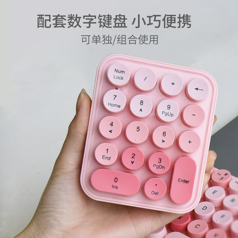 Pink Wireless Keyboard & Mouse Set